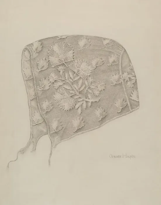 Framed Print : Infants Cap, 1935 / 1942. Creator: Grace Halpin Framed Print : Infants Cap, 1935 / 1942. Creator: Grace Halpin