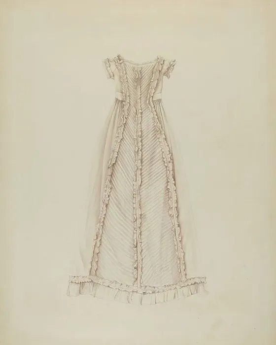 Framed Print : Infant's Dress (Back View), c. 1938. Creator: Lucien Verbeke Framed Print : Infant's Dress (Back View), c. 1938. Creator: Lucien Verbeke