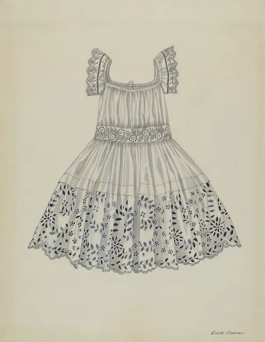 Framed Print : Infant's Dress, c. 1937. Creator: Edith Towner Framed Print : Infant's Dress, c. 1937. Creator: Edith Towner