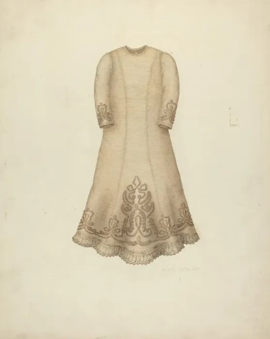 Framed Print : Infants Dress, c. 1938. Creator: Marie Famularo Framed Print : Infants Dress, c. 1938. Creator: Marie Famularo