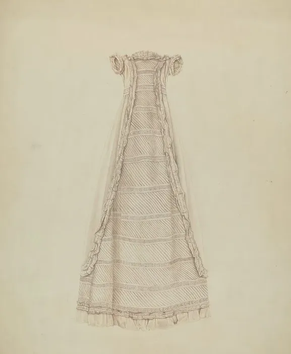 Framed Print : Infant's Dress (Front View), c. 1938. Creator: Lucien Verbeke Framed Print : Infant's Dress (Front View), c. 1938. Creator: Lucien Verbeke