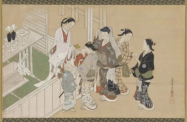 Infants first visit to a Shinto shrine, Edo period, late 17th-early 18th century