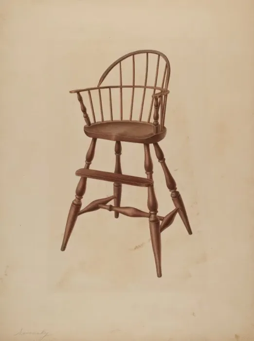 Framed Print : Infants High Chair, 1940. Creator: Isidore Sovensky Framed Print : Infants High Chair, 1940. Creator: Isidore Sovensky