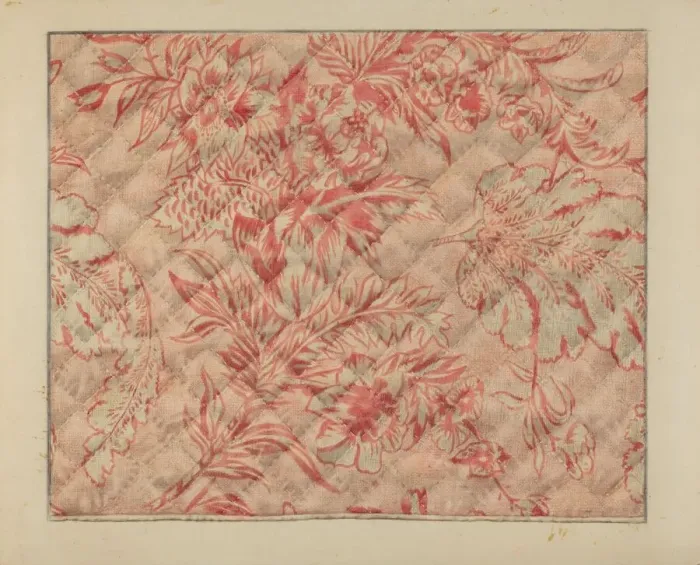 Framed Print : Infants Quilt (Detail), c. 1937. Creator: Francis Law Durand Framed Print : Infants Quilt (Detail), c. 1937. Creator: Francis Law Durand
