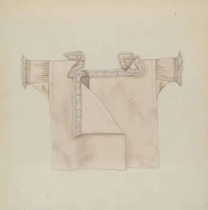 Framed Print : Infants Shirt, c. 1937. Creator: Mary E Humes Framed Print : Infants Shirt, c. 1937. Creator: Mary E Humes