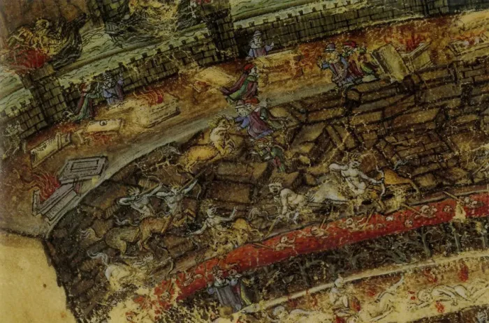 Framed Print : Inferno. (Abyss of Hell). Illustration to the Divine Comedy by Dante Alighieri (Detail), 1480-1490 Framed Print : Inferno. (Abyss of Hell). Illustration to the Divine Comedy by Dante Alighieri (Detail), 1480-1490