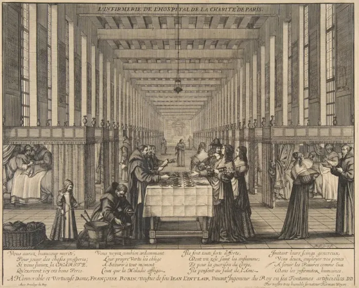 Framed Print : The Infirmary of the Hospital of Charity, ca. 1639. Creator: Abraham Bosse Framed Print : The Infirmary of the Hospital of Charity, ca. 1639. Creator: Abraham Bosse