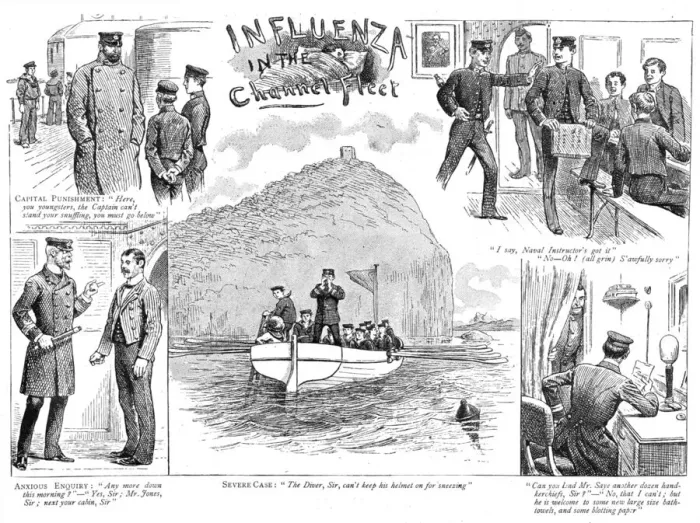 Framed Print : Influenza in the Channel Fleet, 1890. Creator: Unknown Framed Print : Influenza in the Channel Fleet, 1890. Creator: Unknown