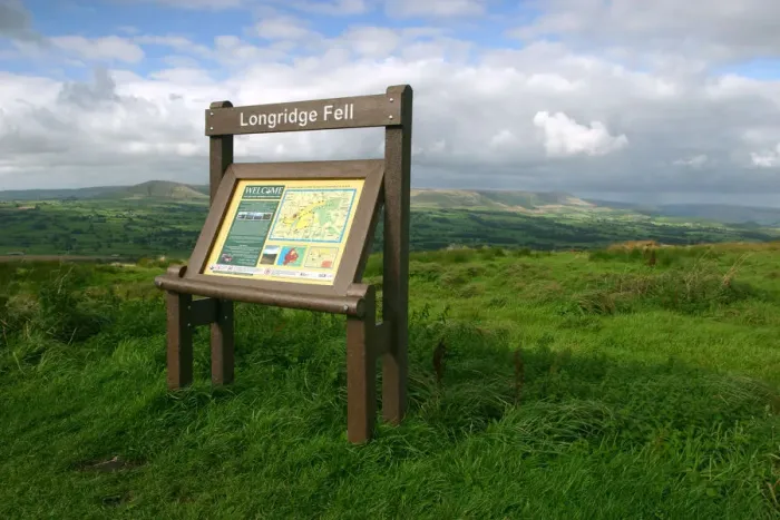 Framed Print : Information board, Longridge Fell, Lancashire