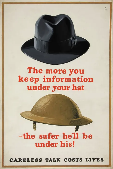 Framed Print : The more you keep information under your hat - the safer... WWII poster, between 1939 and 1946 Framed Print : The more you keep information under your hat - the safer... WWII poster, between 1939 and 1946
