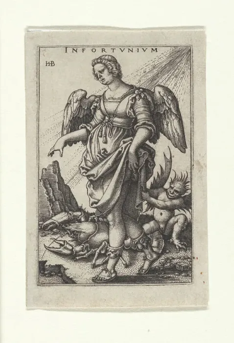 Framed Print : Infortunium (The Misfortune), 1541. Creator: Beham, Hans Sebald (1500-1550) Framed Print : Infortunium (The Misfortune), 1541. Creator: Beham, Hans Sebald (1500-1550)