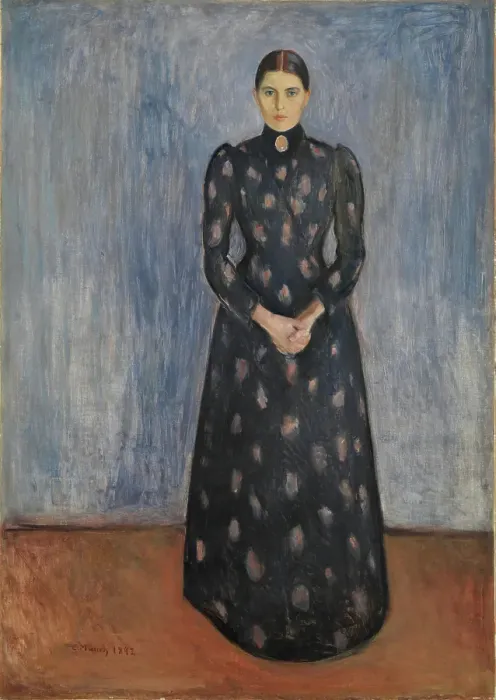 Framed Print : Inger in Black and Violet, 1892. Creator: Edvard Munch Framed Print : Inger in Black and Violet, 1892. Creator: Edvard Munch
