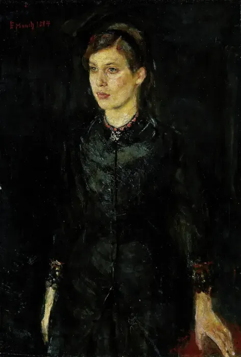Framed Print : Inger Munch in Black, 1884. Creator: Edvard Munch Framed Print : Inger Munch in Black, 1884. Creator: Edvard Munch