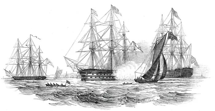 Framed Print : The Ingermanland, 74, with His Imperial Highness the Grand Duke Constantine on board
