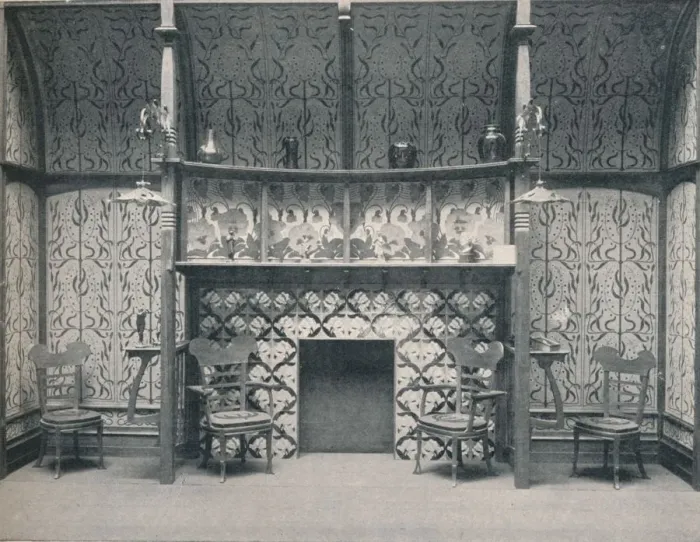 Framed Print : Ingle-Nook designed by G. Serruier, 1898. Artist: Gustave Serrurier-Bovy Framed Print : Ingle-Nook designed by G. Serruier, 1898. Artist: Gustave Serrurier-Bovy