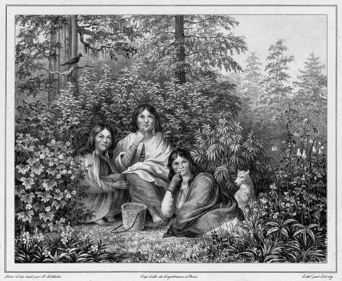 Framed Print : Inhabitants of the island of Sitka (northwest coast of America), 19th century. Creators: Friedrich Heinrich Kittlitz, Godefroy Engelmann, Isidore Laurent Deroy Framed Print : Inhabitants of the island of Sitka (northwest coast of America), 19th century. Creators: Friedrich Heinrich Kittlitz, Godefroy Engelmann, Isidore Laurent Deroy