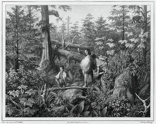 Inhabitants of the island of Sitkha (northwest coast of America), 19th century. Creators: Friedrich Heinrich Kittlitz, Godefroy Engelmann, Isidore Laurent Deroy