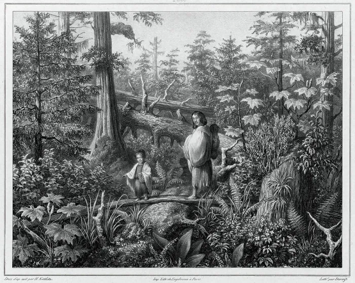 Framed Print : Inhabitants of the island of Sitkha (northwest coast of America), 19th century. Creators: Friedrich Heinrich Kittlitz, Godefroy Engelmann, Isidore Laurent Deroy