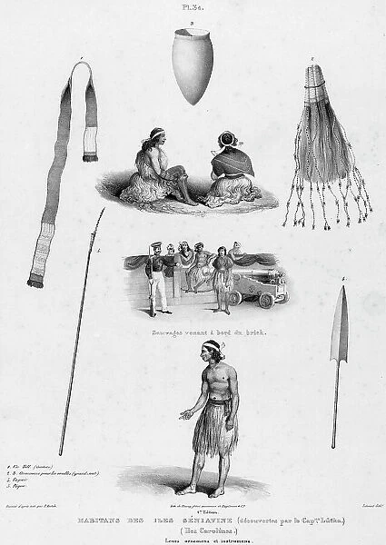 Inhabitants of the Seniavine Islands (discovered by Capt Lutka) (Caroline Islands)... 19th century. Creators: Alexander Postels, Godefroy Engelmann