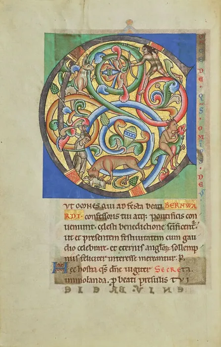 Framed Print : Inhabited Initial C; Stammheim Missal, probably 1170s. Creator: Unknown Framed Print : Inhabited Initial C; Stammheim Missal, probably 1170s. Creator: Unknown
