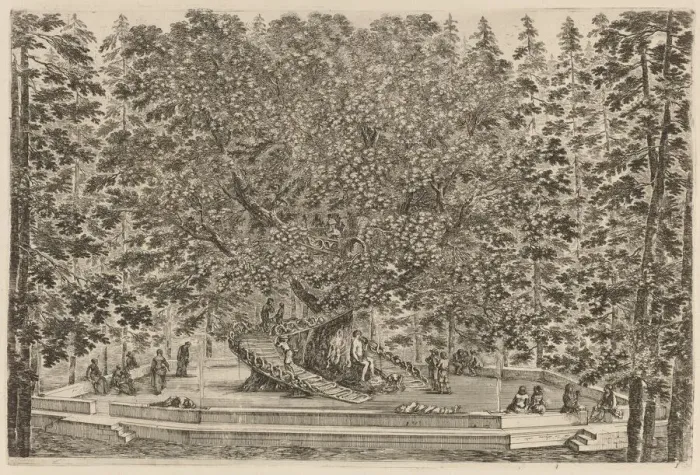 Framed Print : The Inhabited Tree, probably 1653. Creator: Stefano della Bella Framed Print : The Inhabited Tree, probably 1653. Creator: Stefano della Bella