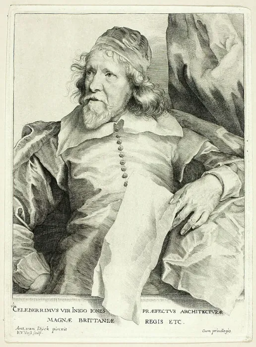 Framed Print : Inigo Jones, 1630 / 36, printed c. 1800. Creator: Robert van Voerst Framed Print : Inigo Jones, 1630 / 36, printed c. 1800. Creator: Robert van Voerst