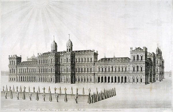 Inigo Joness intended Whitehall Palace, London, 1749. Artist: DM Muller