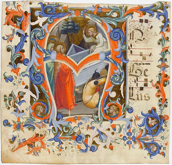 Initial 'A' from an Antiphonary, ca 1395-1403. Creator: Lorenzo Monaco (ca. 1370-1425). Initial 'A' from an Antiphonary, ca 1395-1403. Creator: Lorenzo Monaco (ca. 1370-1425)