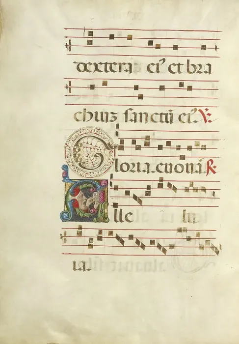 Framed Print : Initial A: A Man Singing; Gradual, about 1460-1480. Creator: Unknown Framed Print : Initial A: A Man Singing; Gradual, about 1460-1480. Creator: Unknown