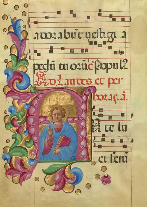 Framed Print : Initial A: Young Christ Blessing, about 1467-1470. Creator: Belbello da Pavia Framed Print : Initial A: Young Christ Blessing, about 1467-1470. Creator: Belbello da Pavia