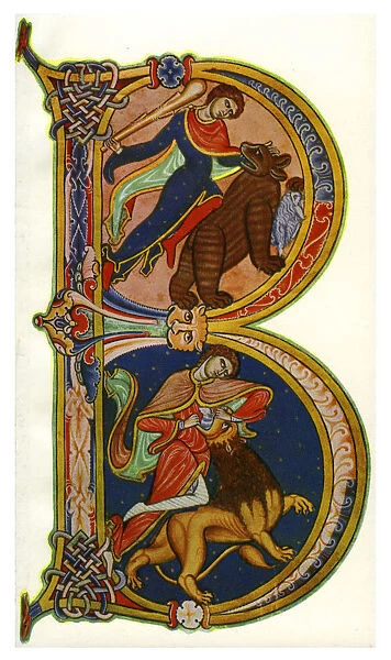 Initial B, Bible, Winchester, c1160-1170, (1930)