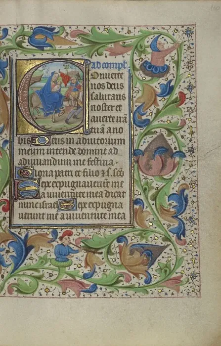 Framed Print : Initial C: The Flight into Egypt; Book of Hours, about 1450-1455. Creator: Master of the Lee Hours Framed Print : Initial C: The Flight into Egypt; Book of Hours, about 1450-1455. Creator: Master of the Lee Hours