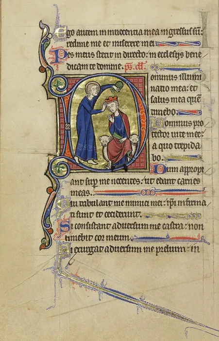 Framed Print : Initial D: The Annointing of David; Wenceslaus Psalter, about 1250-1260. Creator: Unknown Framed Print : Initial D: The Annointing of David; Wenceslaus Psalter, about 1250-1260. Creator: Unknown