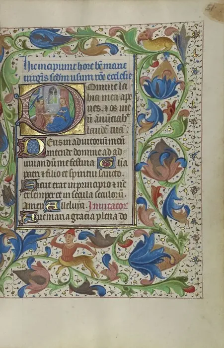 Framed Print : Initial D: The Annunciation; Book of Hours, about 1450-1455. Creator: Master of the Lee Hours Framed Print : Initial D: The Annunciation; Book of Hours, about 1450-1455. Creator: Master of the Lee Hours