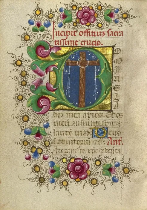 Framed Print : Initial D: The Cross; Gualenghi-d'Este Hours, about 1469. Creator: Taddeo Crivelli Framed Print : Initial D: The Cross; Gualenghi-d'Este Hours, about 1469. Creator: Taddeo Crivelli