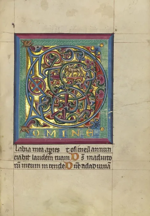 Framed Print : Initial D: A Dog; Psalter, about 1240-1250. Creator: Unknown Framed Print : Initial D: A Dog; Psalter, about 1240-1250. Creator: Unknown