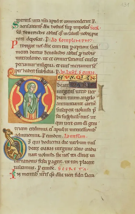 Framed Print : Initial D: The Virgin; Stammheim Missal, probably 1170s. Creator: Unknown Framed Print : Initial D: The Virgin; Stammheim Missal, probably 1170s. Creator: Unknown