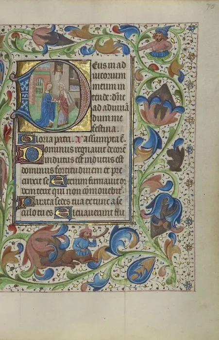 Framed Print : Initial D: The Visitation; Book of Hours, about 1450-1455. Creator: Master of the Lee Hours Framed Print : Initial D: The Visitation; Book of Hours, about 1450-1455. Creator: Master of the Lee Hours