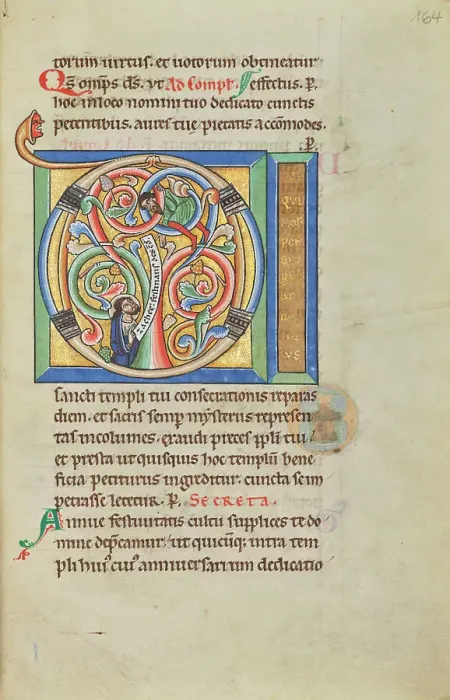 Framed Print : Initial D: Zacchaeus and Christ; Stammheim Missal, probably 1170s. Creator: Unknown Framed Print : Initial D: Zacchaeus and Christ; Stammheim Missal, probably 1170s. Creator: Unknown