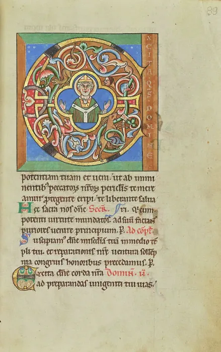 Framed Print : Initial E: An Archbishop; Stammheim Missal, probably 1170s. Creator: Unknown Framed Print : Initial E: An Archbishop; Stammheim Missal, probably 1170s. Creator: Unknown