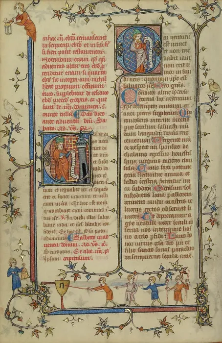 Framed Print : Initial E: A Prophet; Initial Q: A Prophet; Breviary, about 1320-1325. Creator: Unknown Framed Print : Initial E: A Prophet; Initial Q: A Prophet; Breviary, about 1320-1325. Creator: Unknown