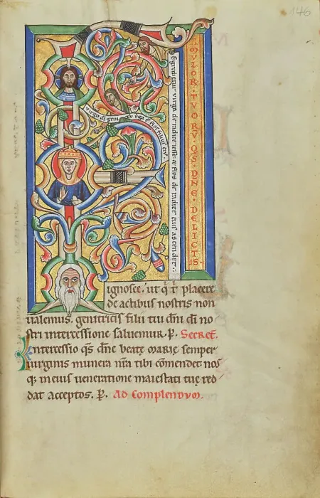 Framed Print : Initial F: The Tree of Jesse; Stammheim Missal, probably 1170s. Creator: Unknown Framed Print : Initial F: The Tree of Jesse; Stammheim Missal, probably 1170s. Creator: Unknown