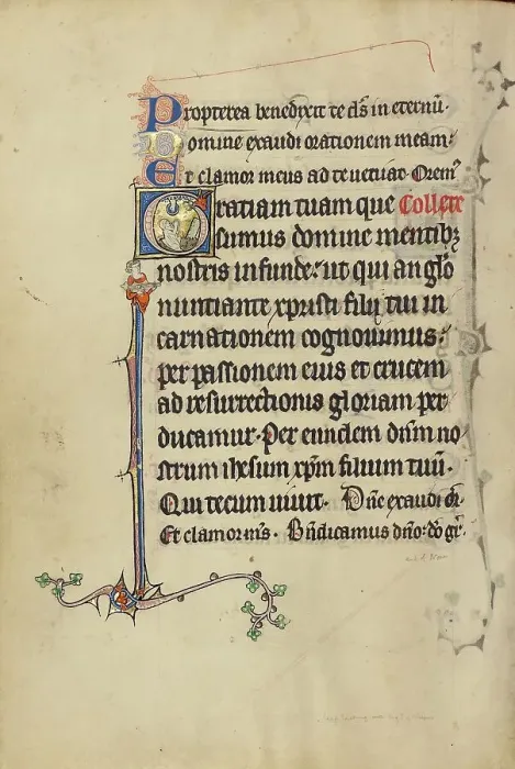 Framed Print : Initial G: The Newly Resurrected Gazing at the Dove of the Holy Spirit; Ruskin Hours, about 1300. Creator: Unknown Framed Print : Initial G: The Newly Resurrected Gazing at the Dove of the Holy Spirit; Ruskin Hours, about 1300. Creator: Unknown
