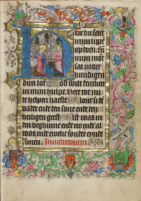 Framed Print : Initial H: The Annunciation; Book of Hours, about 1460. Creator: Master of Evert Zoudenbalch Framed Print : Initial H: The Annunciation; Book of Hours, about 1460. Creator: Master of Evert Zoudenbalch