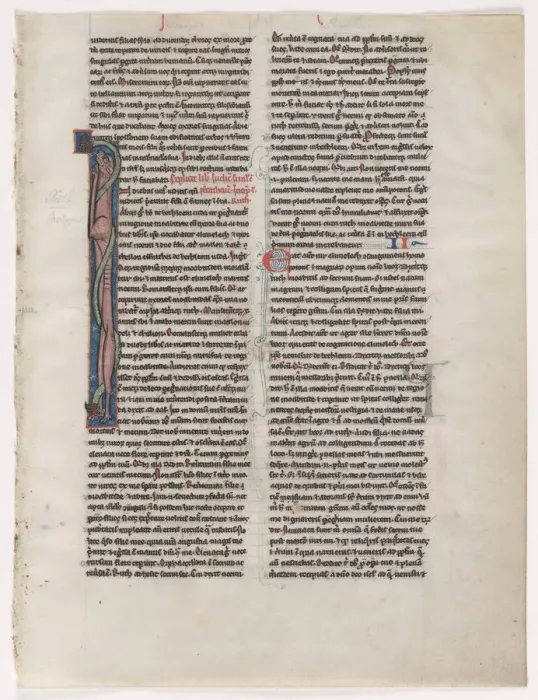 Framed Print : Initial I: Entwined Beast and Serpent: Leaf from a Bible (2 of 2 Excised Leaves), c Framed Print : Initial I: Entwined Beast and Serpent: Leaf from a Bible (2 of 2 Excised Leaves), c