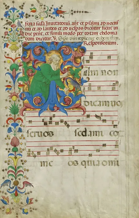 Framed Print : Initial I: God the Father Blessing, early 1460s. Creator: Francesco di Antonio del Chierico Framed Print : Initial I: God the Father Blessing, early 1460s. Creator: Francesco di Antonio del Chierico