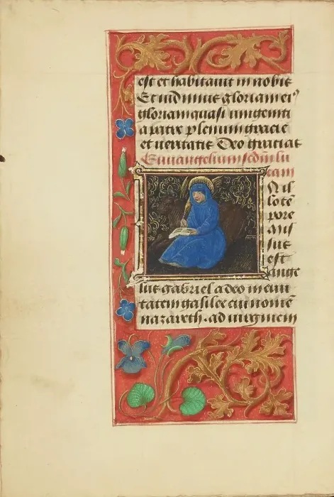 Framed Print : Initial I: Saint Luke; Crohin-La Fontaine Hours, (about 1480-1485?). Creators: Master of the Dresden Prayer Book, Workshop of the Master of the Dresden Prayer Book Framed Print : Initial I: Saint Luke; Crohin-La Fontaine Hours, (about 1480-1485?). Creators: Master of the Dresden Prayer Book, Workshop of the Master of the Dresden Prayer Book
