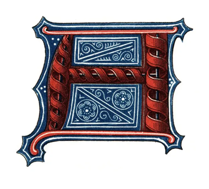 Framed Print : Initial letter A, (1843). Artist: Henry Shaw Framed Print : Initial letter A, (1843). Artist: Henry Shaw