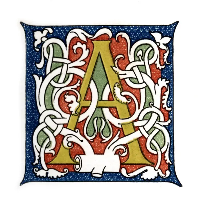 Framed Print : Initial letter A, (1843). Artist: Henry Shaw Framed Print : Initial letter A, (1843). Artist: Henry Shaw