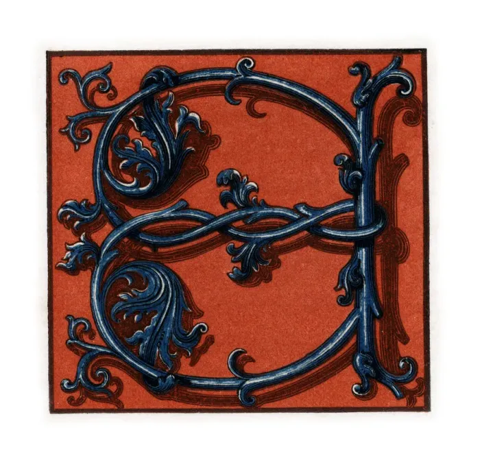 Framed Print : Initial letter A, late 15th-early 16th century, (1843). Artist: Henry Shaw Framed Print : Initial letter A, late 15th-early 16th century, (1843). Artist: Henry Shaw